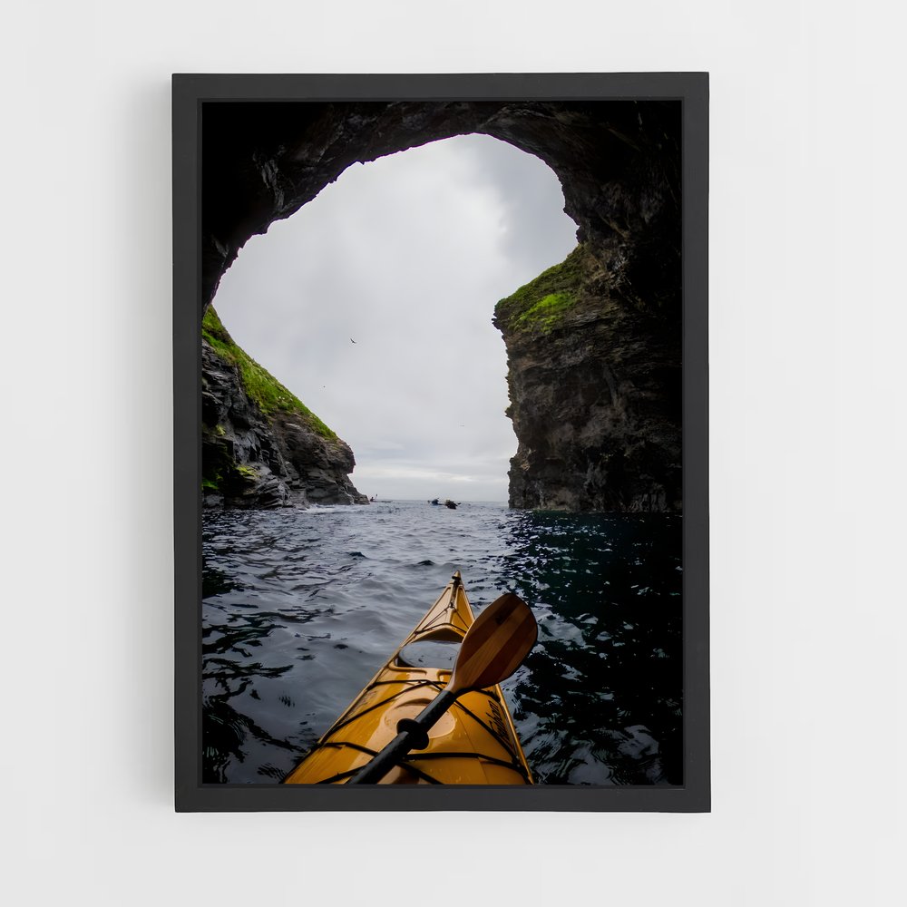 Poster Aventure dans la Grotte – affiche Canoë-kayak (vue 2)